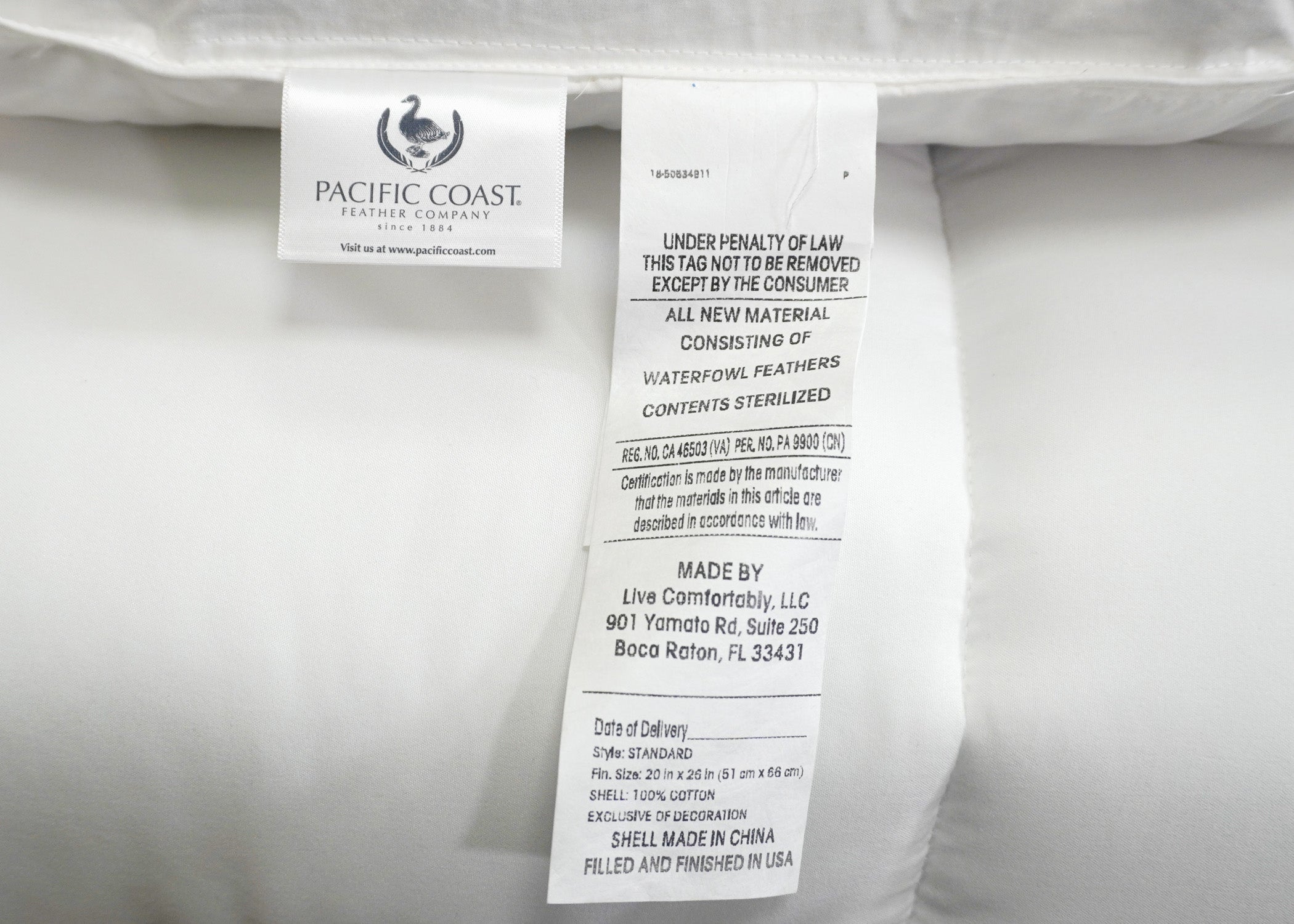 Pacific Coast® Naturfeder Kissen