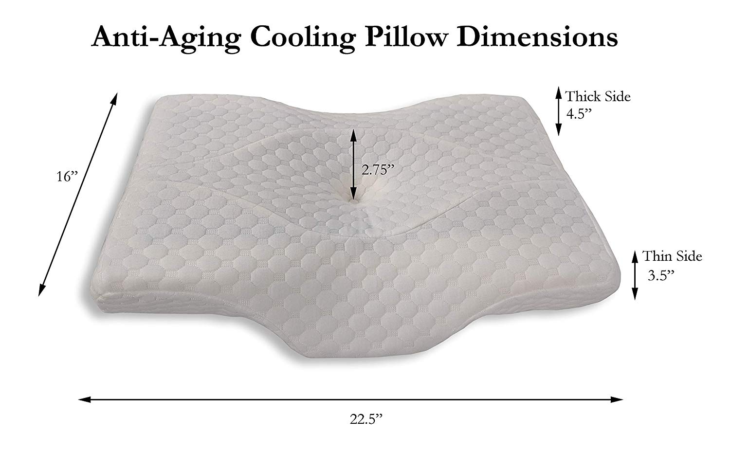 Opulenz Cervical Memory Foam Pillow | Anti-Falten und Anti-Aging Kissenbezug enthalten