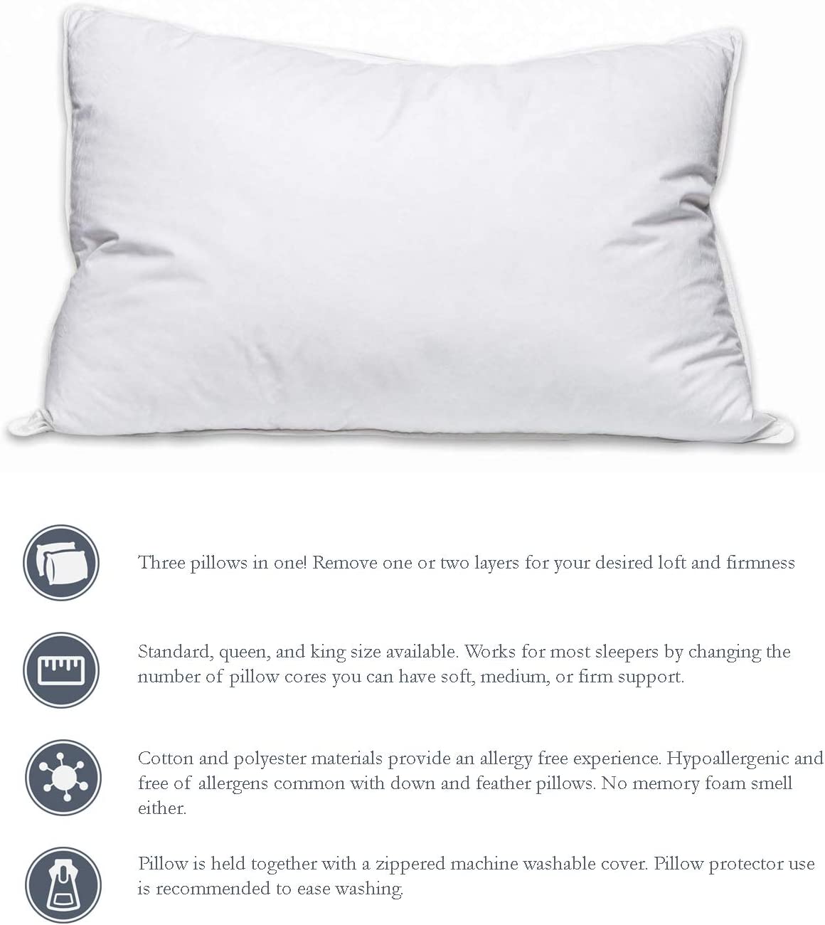 Pillowtex Verstellbares Loft Pillow - Drei Kissen in einem - perfekt für alle Schlafpositionen
