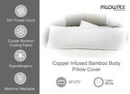 Pillowtex Body Pillow Bezug | Antimikrobielle Kupfer-Infundierte Bambus