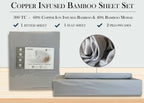 Pillowtex Kupfer Infundiertes Bambusblatt Set | Antimikrobielle, Kühlung und Atmungsaktiv